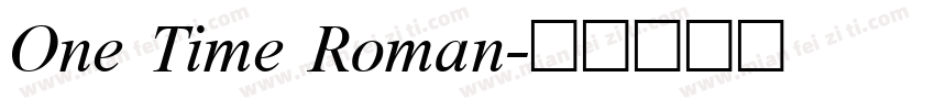 One Time Roman字体转换